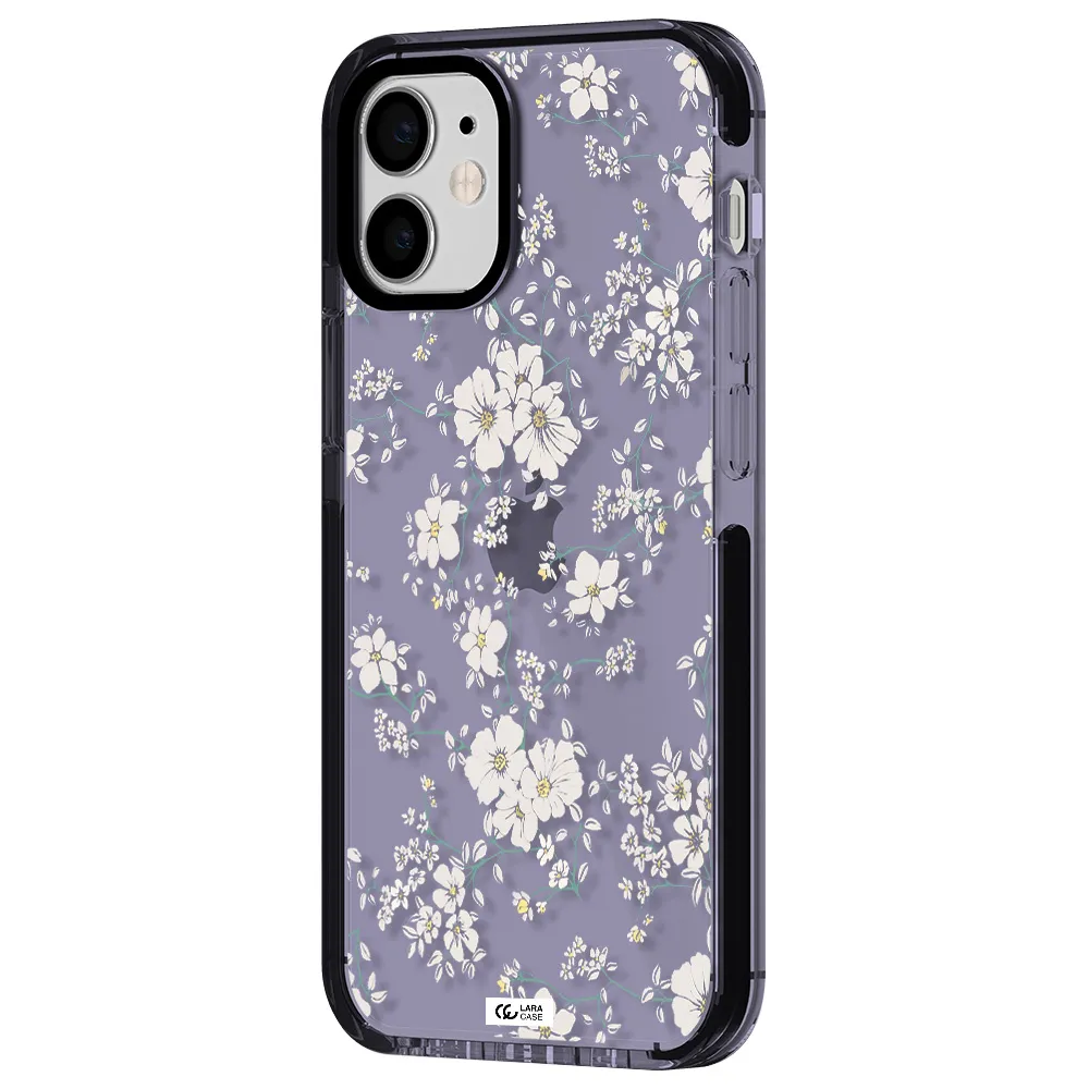 White Flower Apple iPhone 12 mini impact Lilac Case