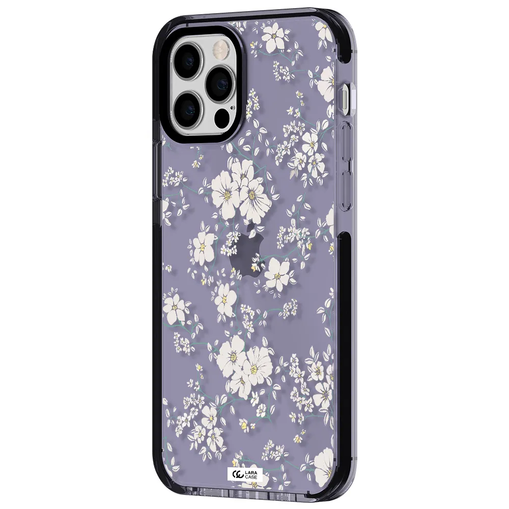 White Flower Apple iPhone 12 pro impact Lilac Case