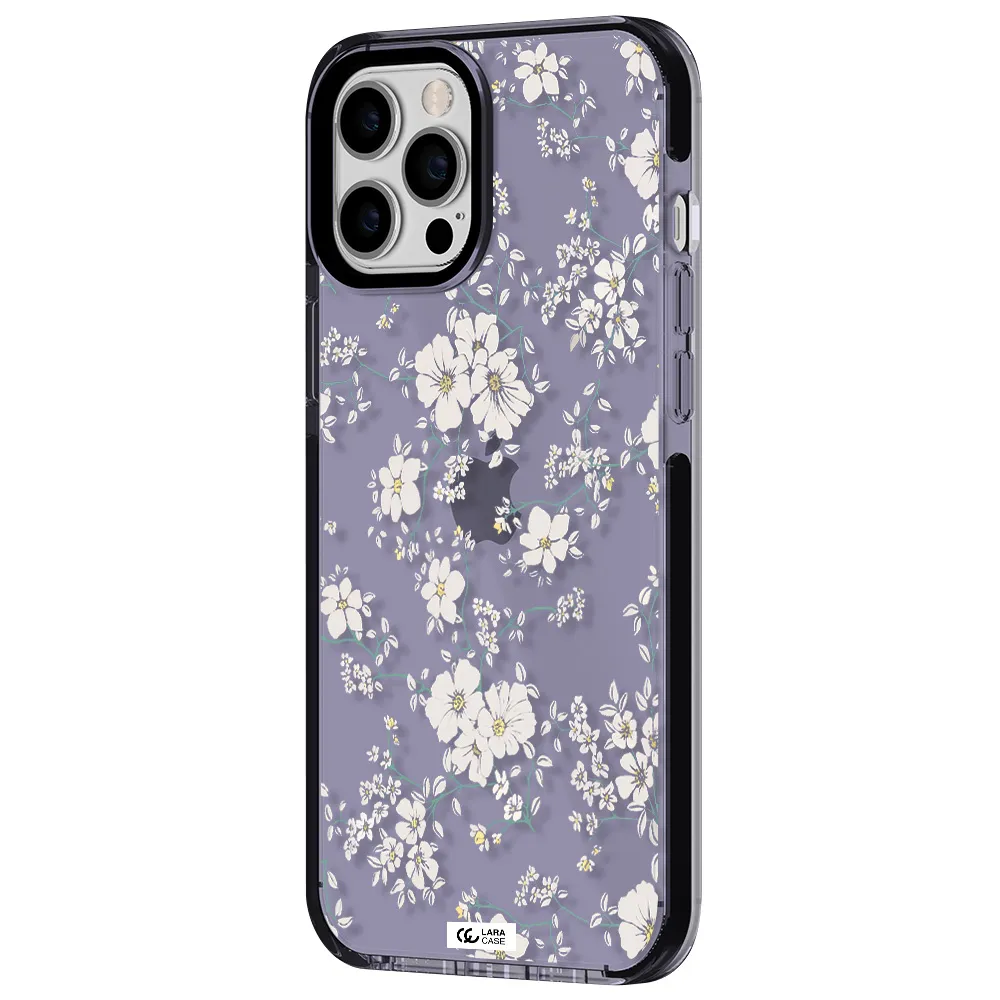 White Flower Apple iPhone 12 pro max impact Lilac Case