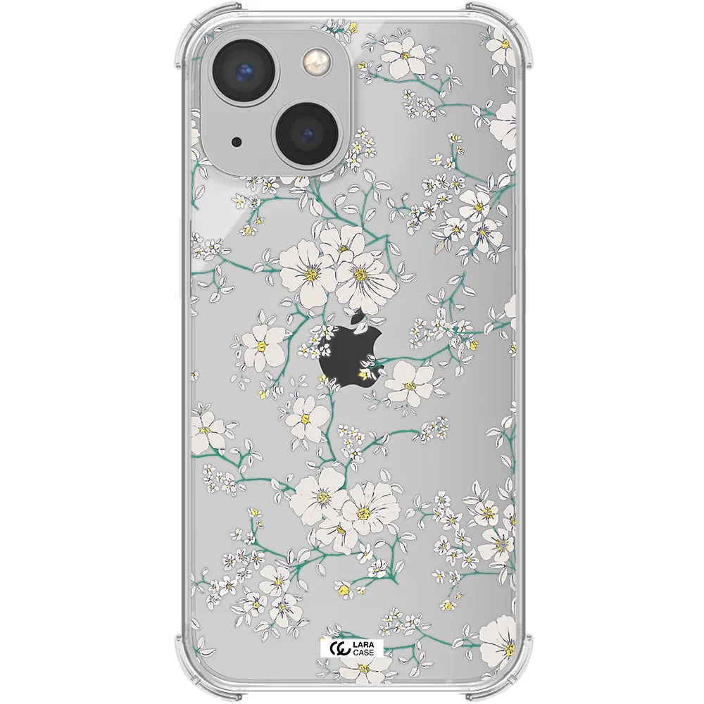 White Flower Apple iPhone 13 Clear PC Case