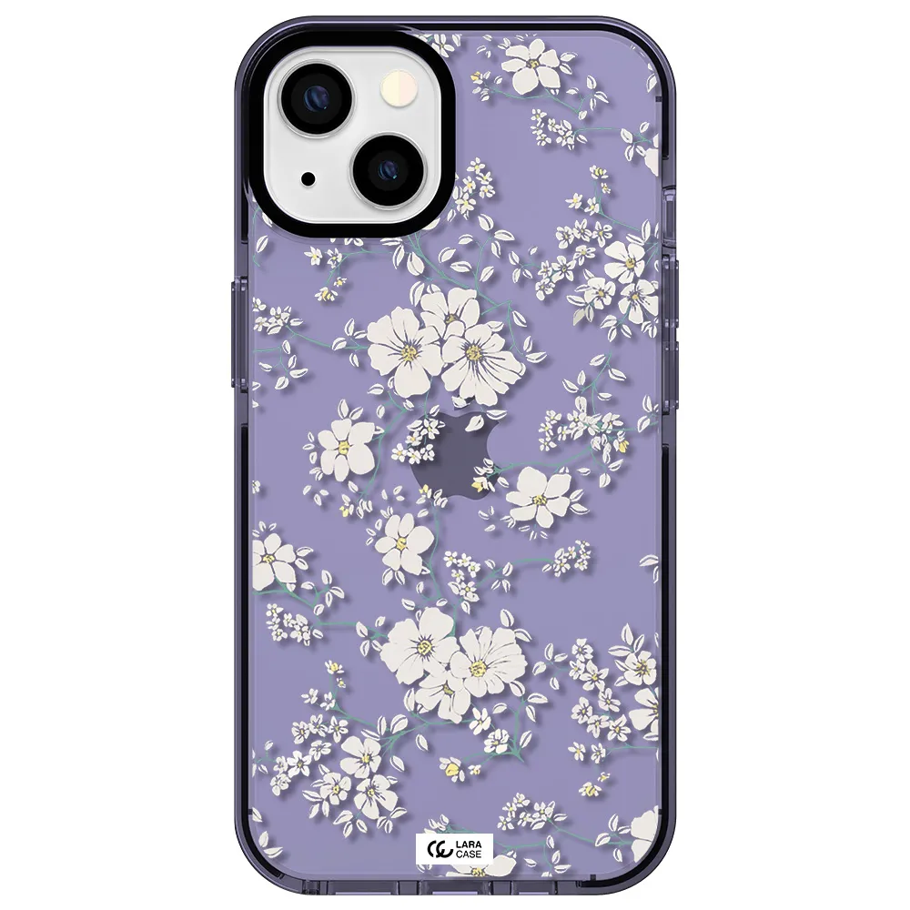 White Flower Apple iPhone 13 impact Lilac Case