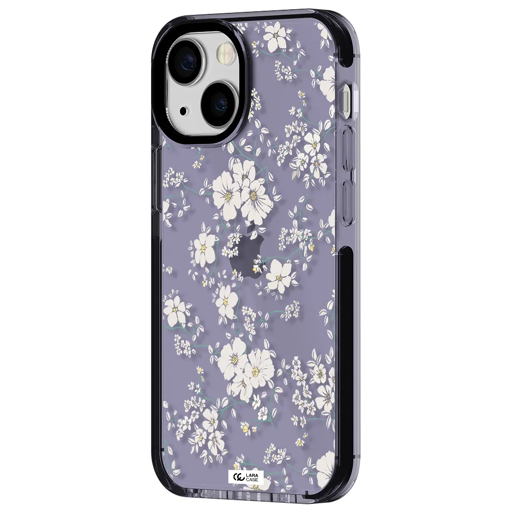 White Flower Apple iPhone 13 mini impact Lilac Case