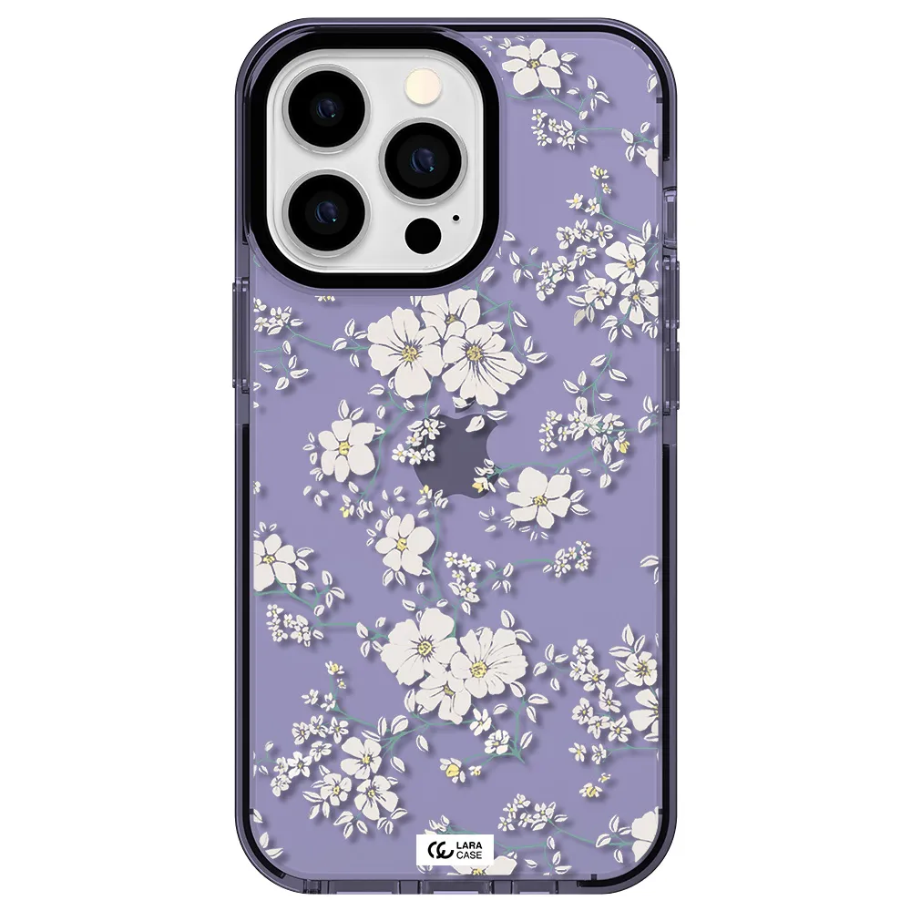 White Flower Apple iPhone 13 Pro impact Lilac Case