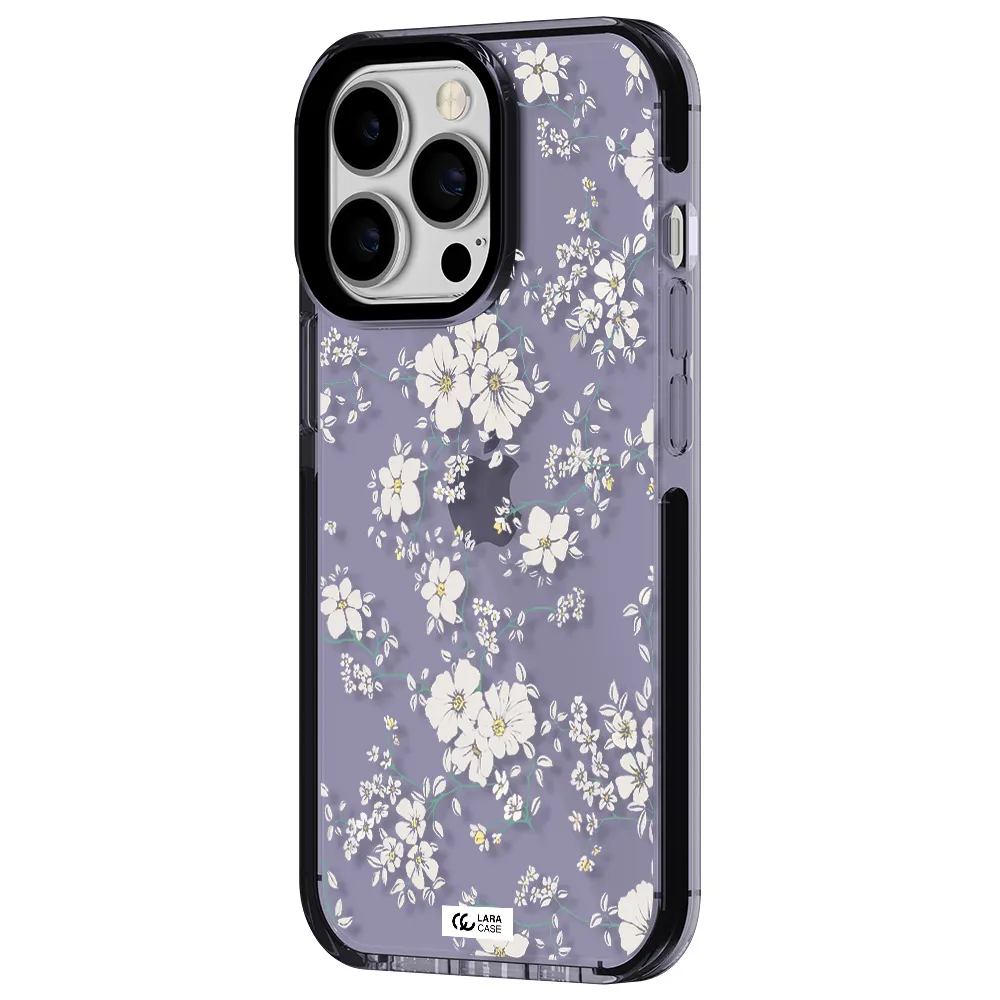 White Flower Apple iPhone 13 Pro impact Lilac Case