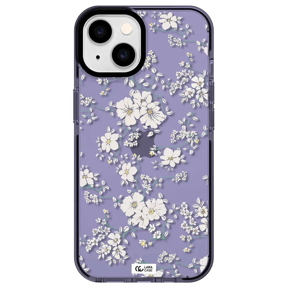White Flower Apple iPhone 14 impact Lilac Case