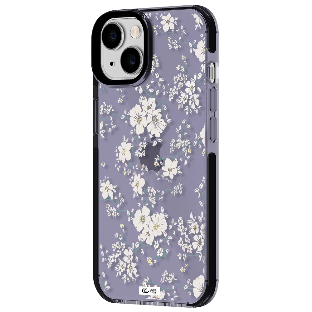 White Flower Apple iPhone 14 impact Lilac Case