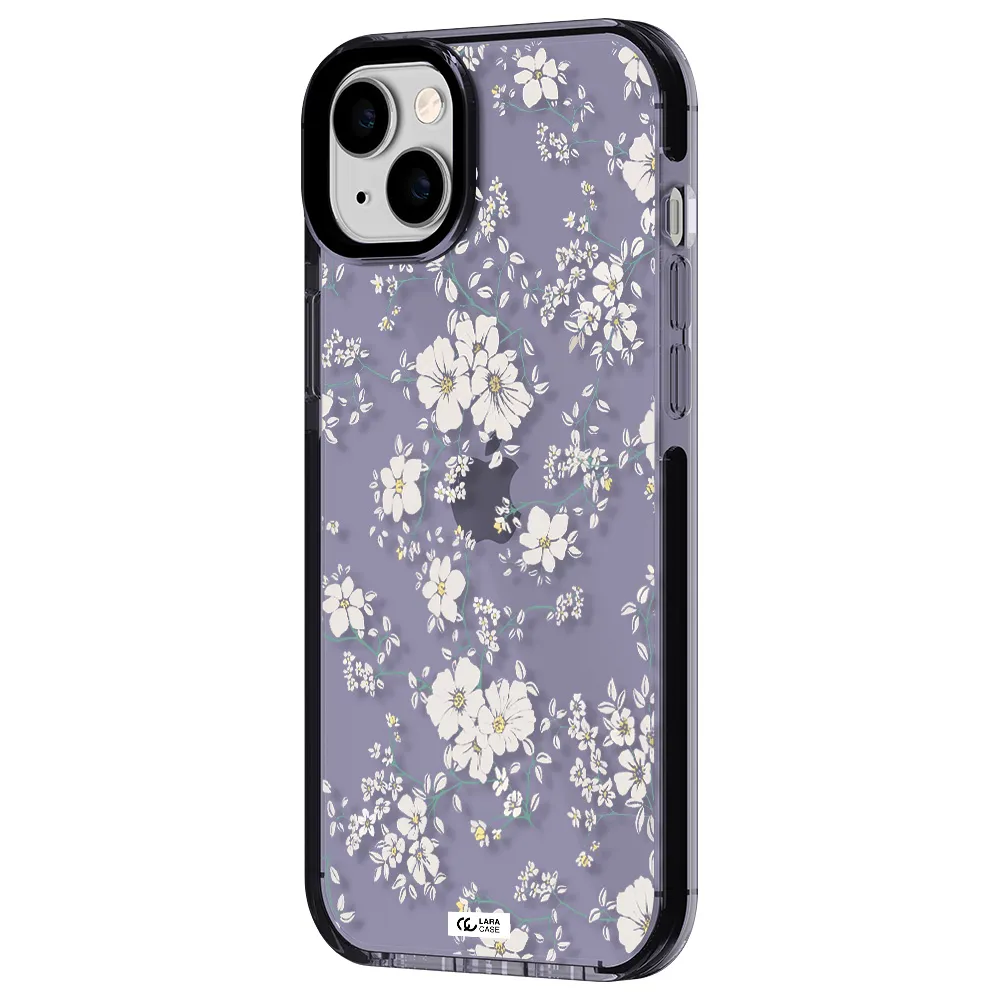 White Flower Apple iPhone 14 plus impact Lilac Case