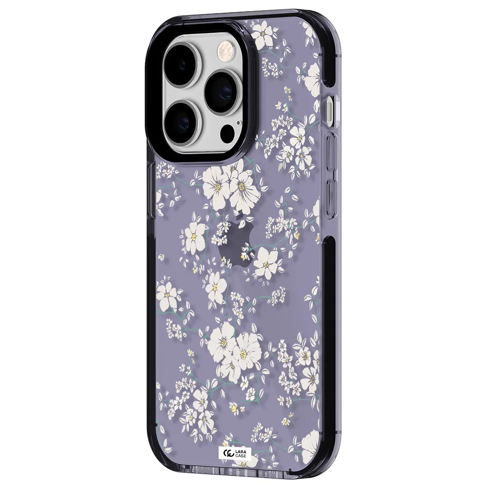 White Flower Apple iPhone 14 pro impact Lilac Case