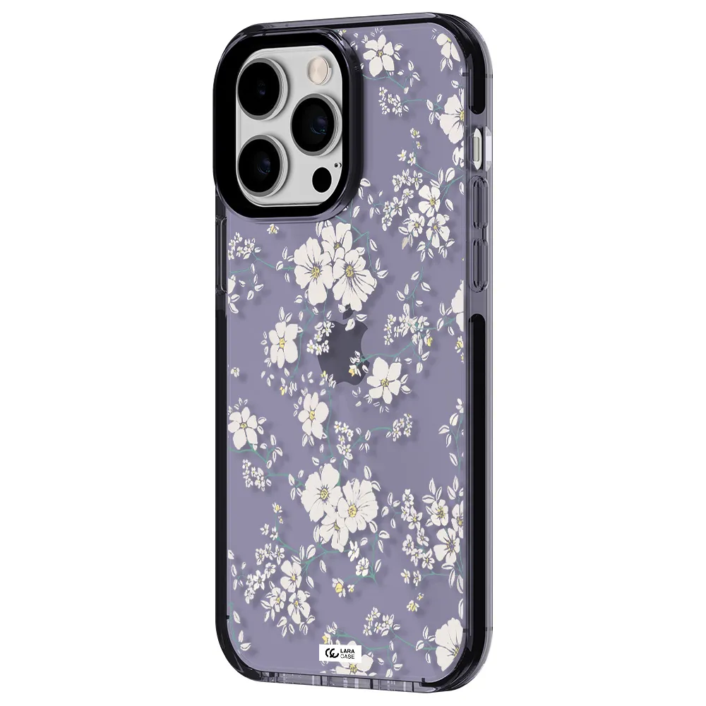 White Flower Apple iPhone 14 pro max impact Lilac Case