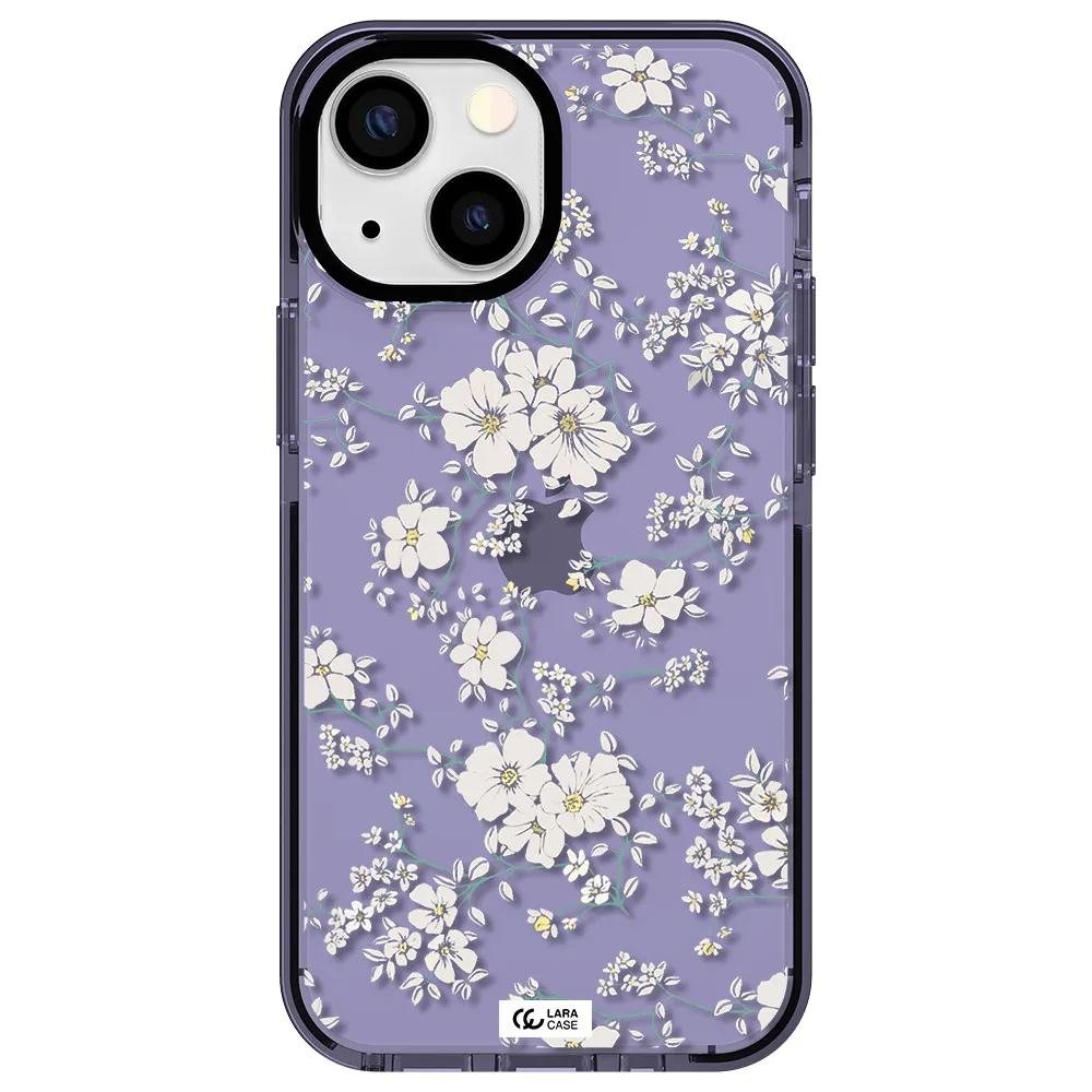 White Flower Apple iPhone 15 impact Lilac Case