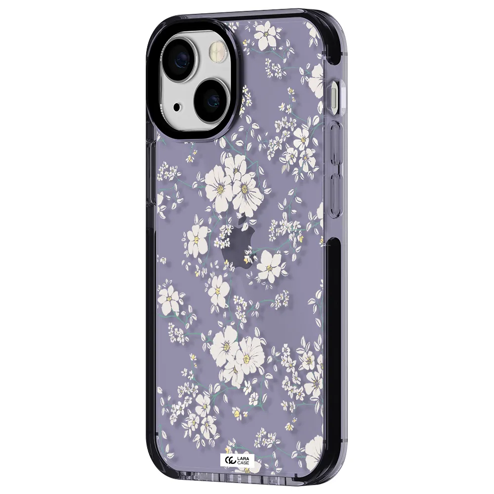 White Flower Apple iPhone 15 impact Lilac Case