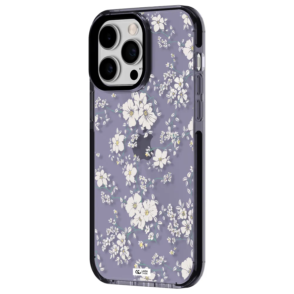 White Flower Apple iPhone 15 Pro Max impact Lilac Case