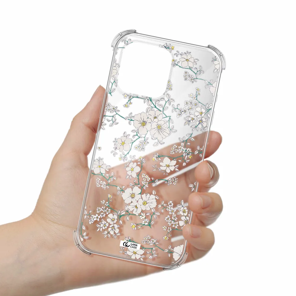 White Flower Apple Iphone 16 Pro Max Clear Pc Case