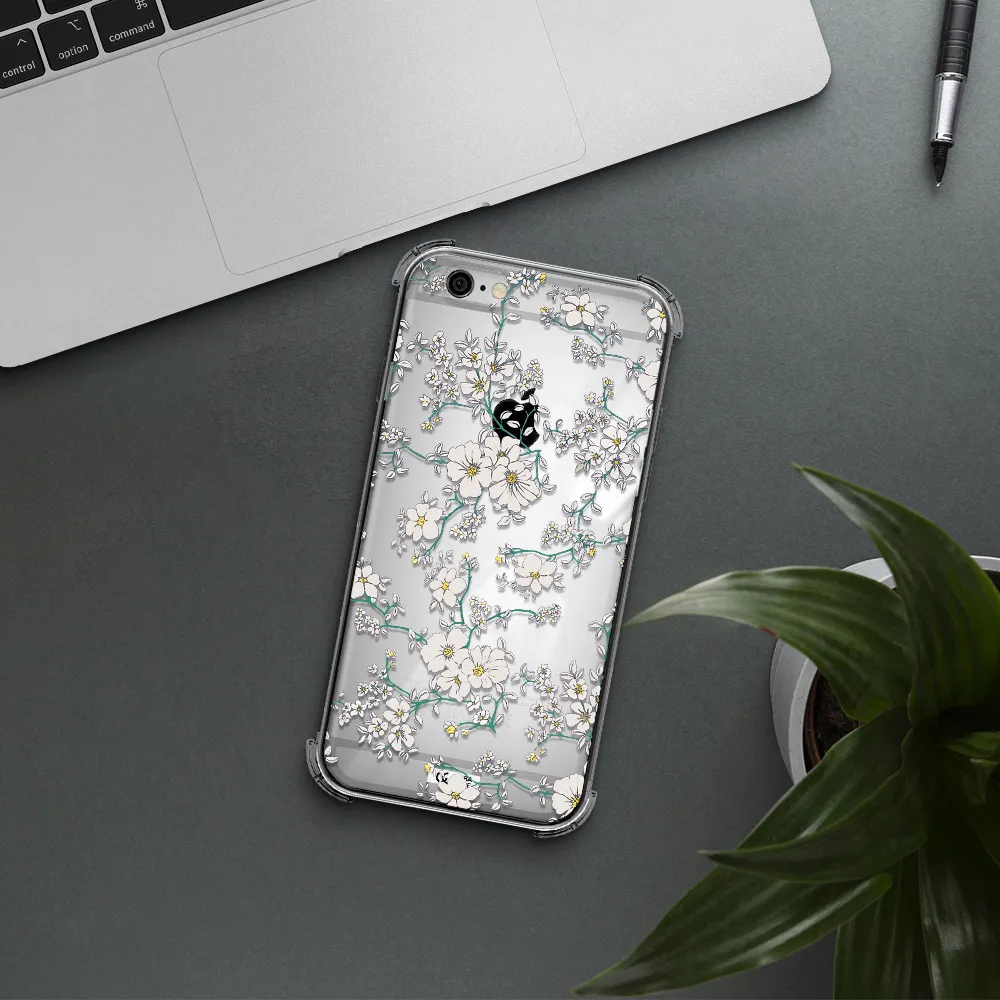 White Flower Apple iPhone 6 Clear PC Case