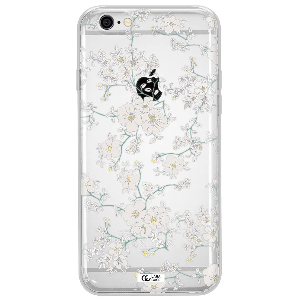 White Flower Apple iPhone 6 Clear TPU Case