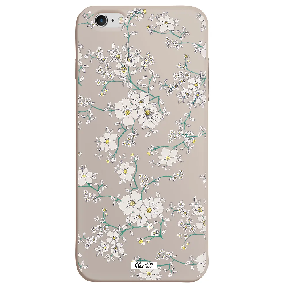 White Flower Apple iPhone 6 plus Silicone Stone Case