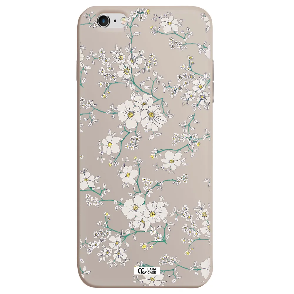 White Flower Apple iPhone 6 s plus Silicone Stone Case
