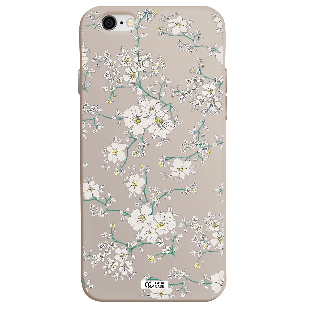 White Flower Apple iPhone 6 Silicone Stone Case