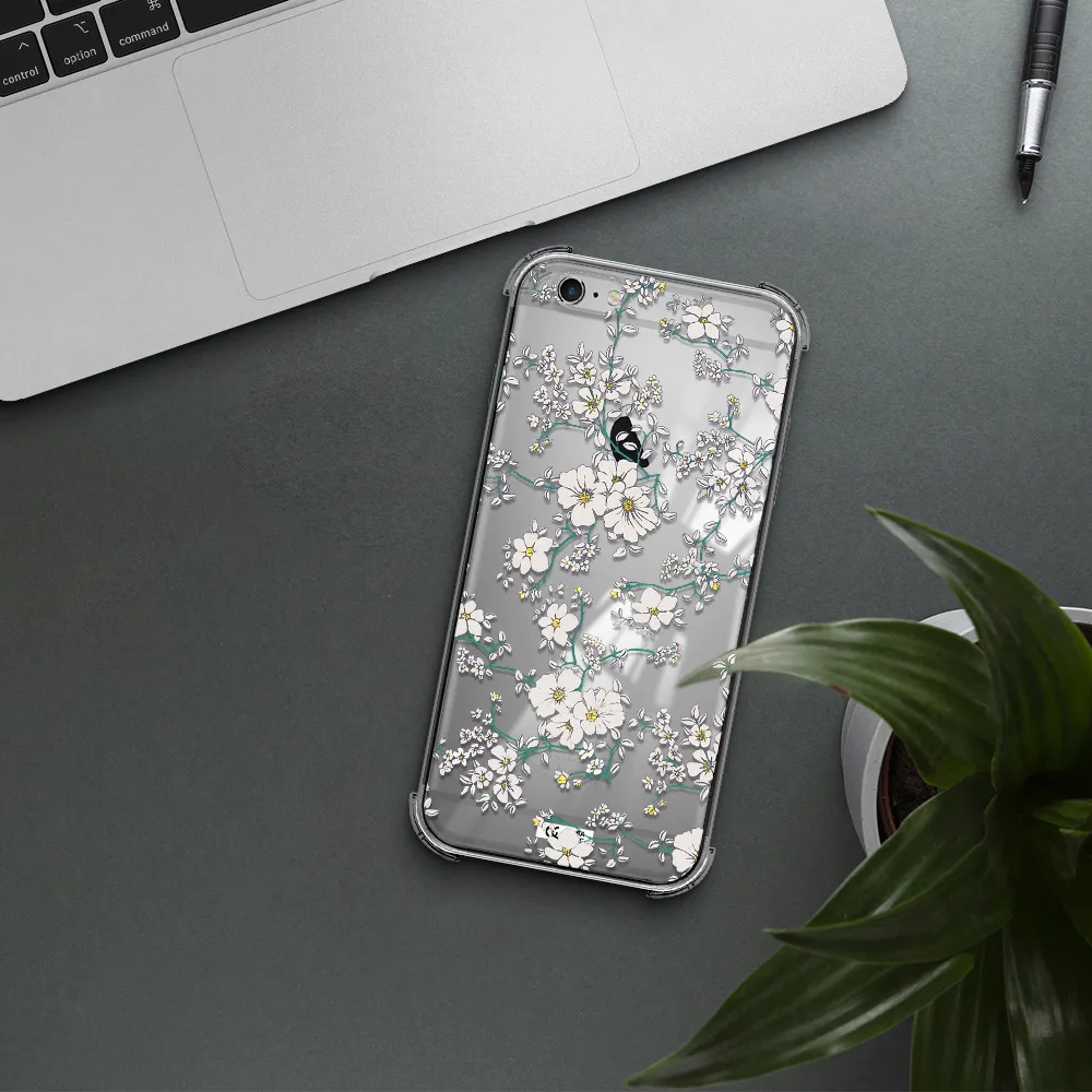 White Flower Apple iPhone 6S Clear PC Case