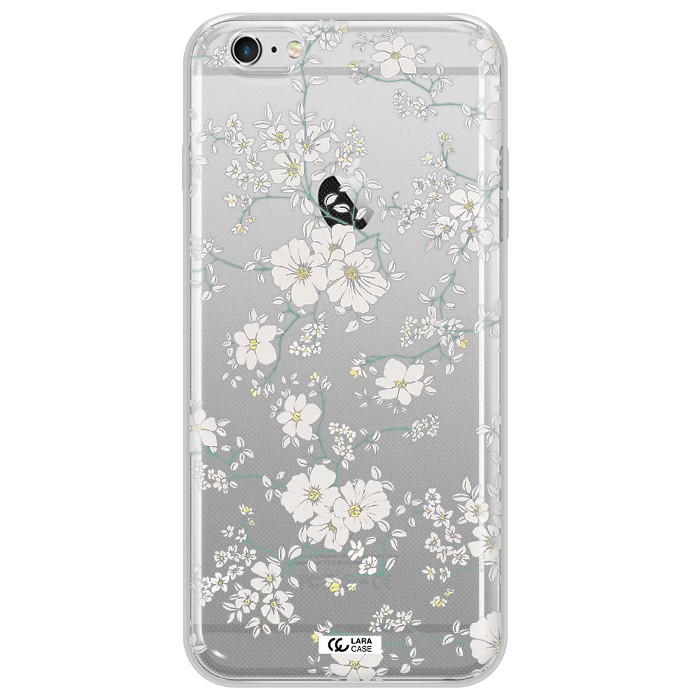 White Flower Apple iPhone 6S Clear TPU Case