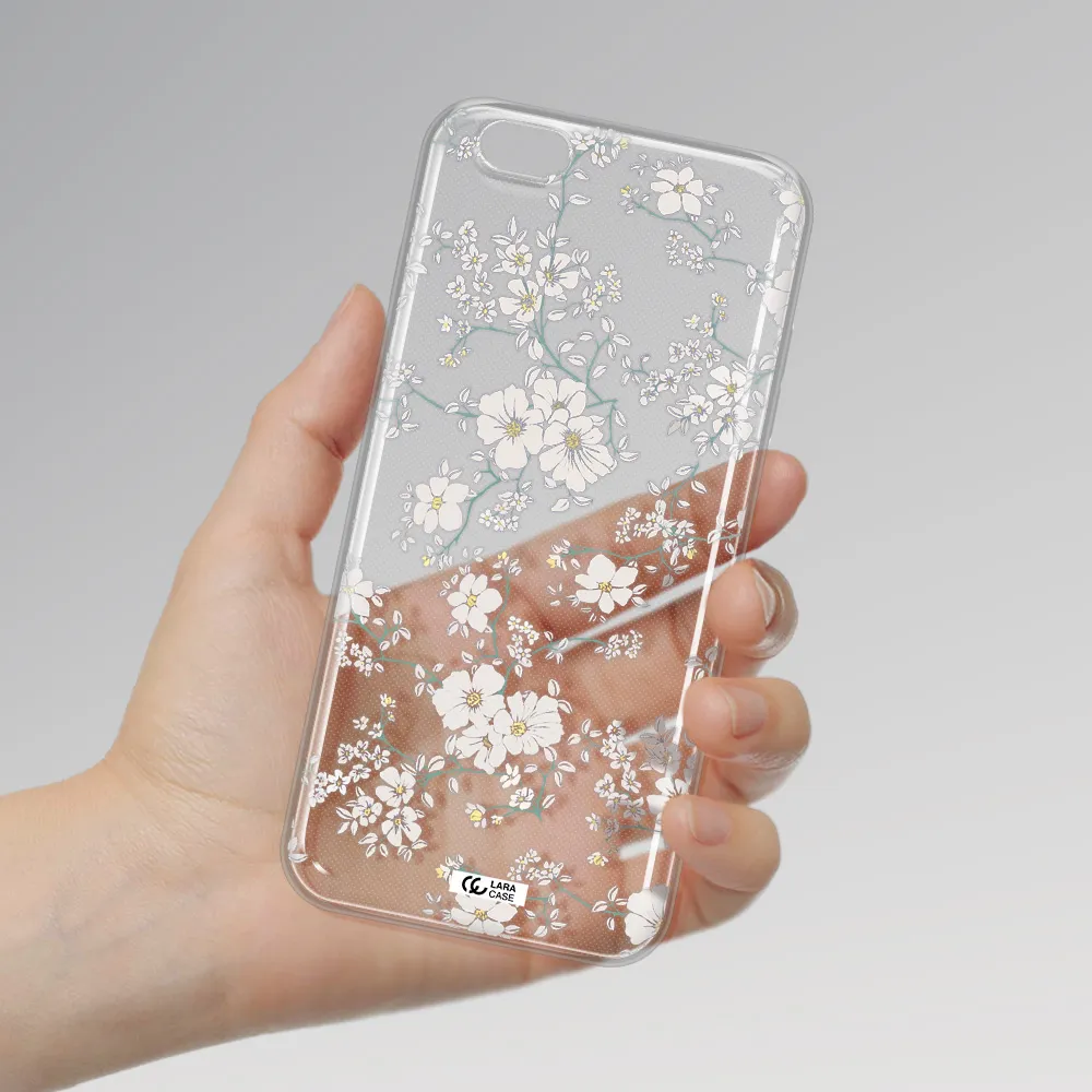 White Flower Apple iPhone 6S Clear TPU Case