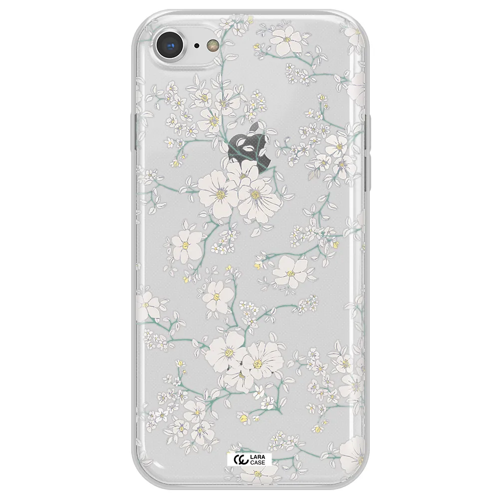 White Flower Apple iPhone 7 Clear TPU Case