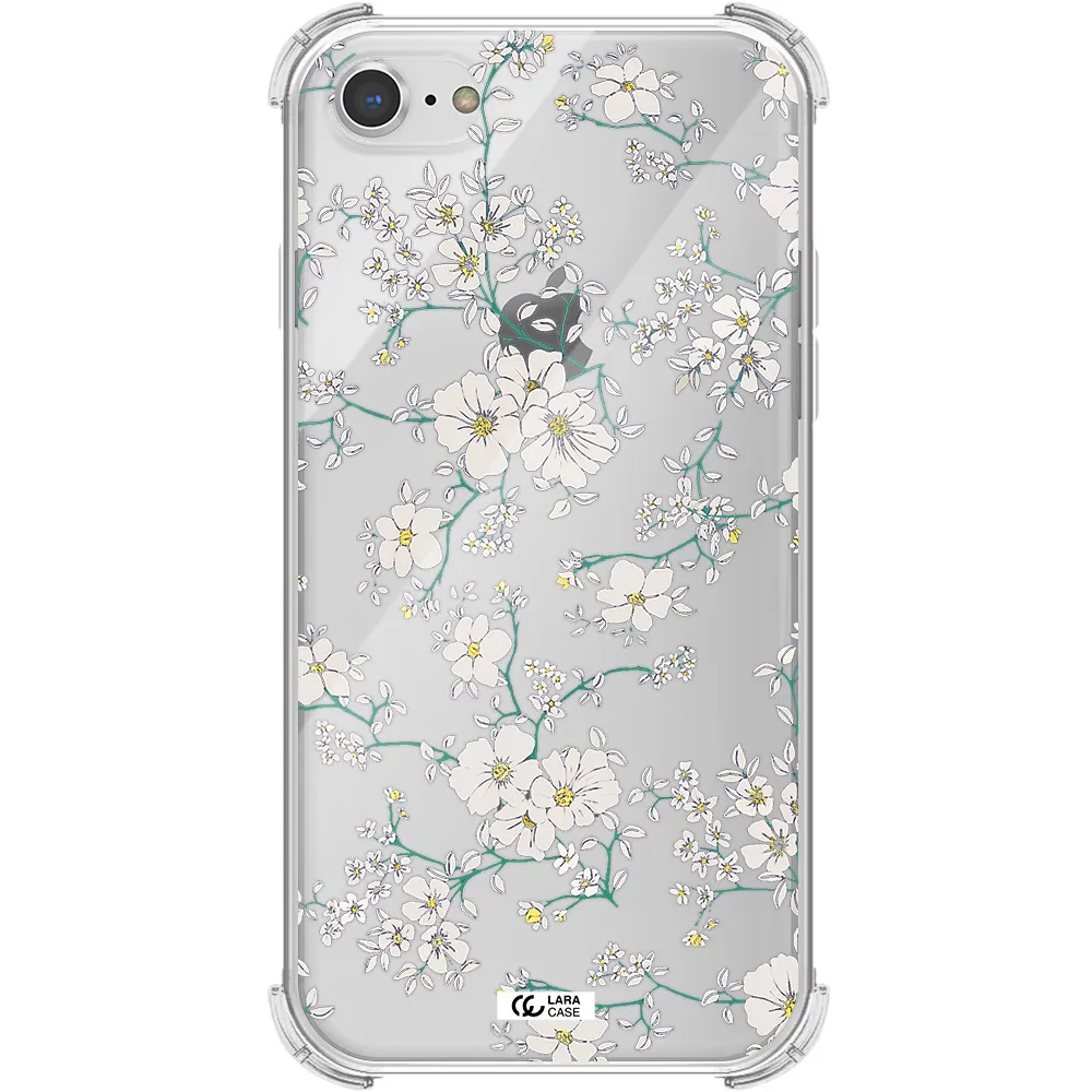 White Flower Apple iPhone 8 Clear PC Case