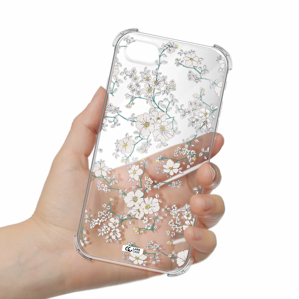 White Flower Apple iPhone se 2020 Clear PC Case
