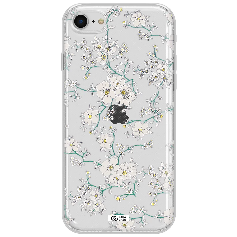 White Flower Apple Iphone Se 2020 Clear Tpu Case