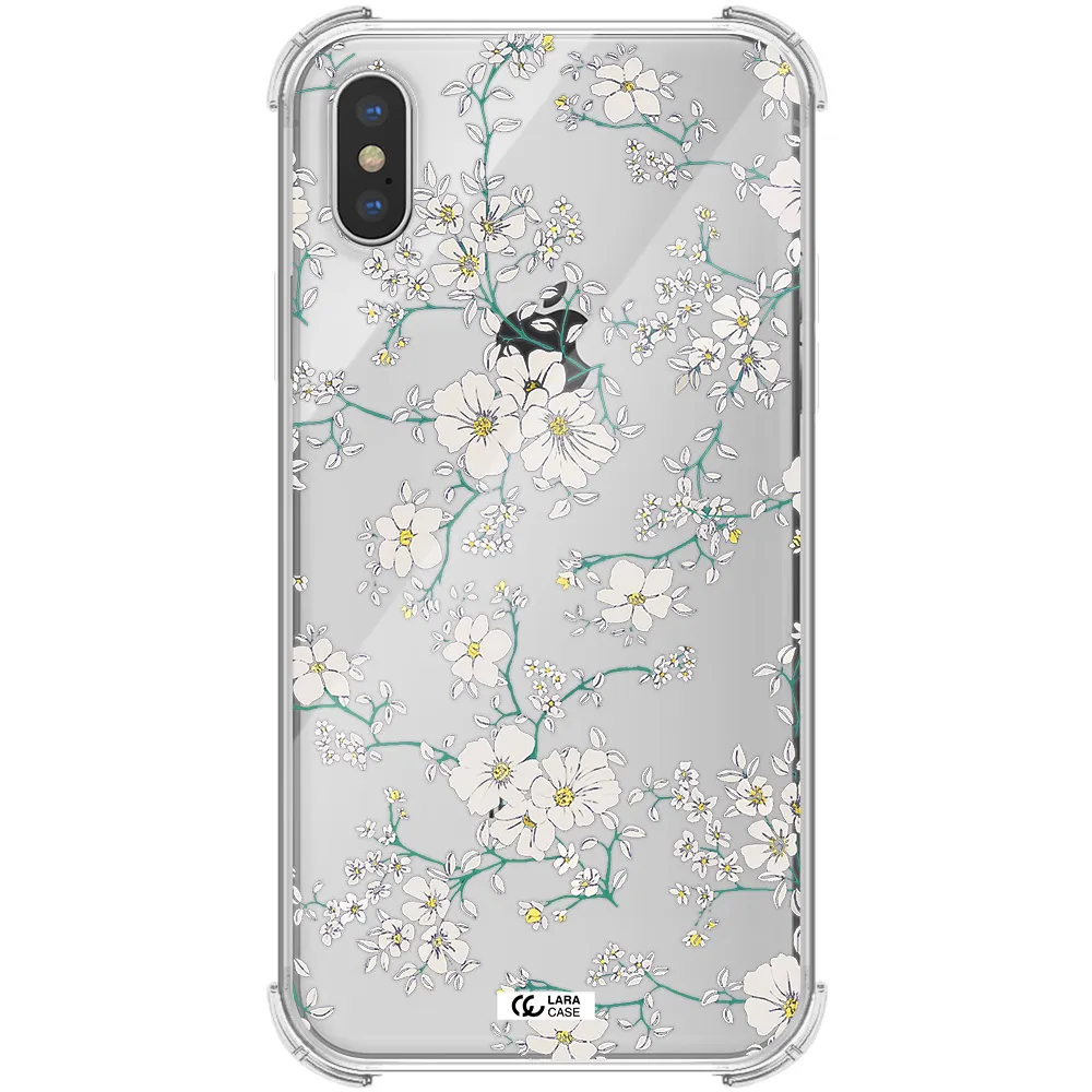 White Flower Apple iPhone X Clear PC Case