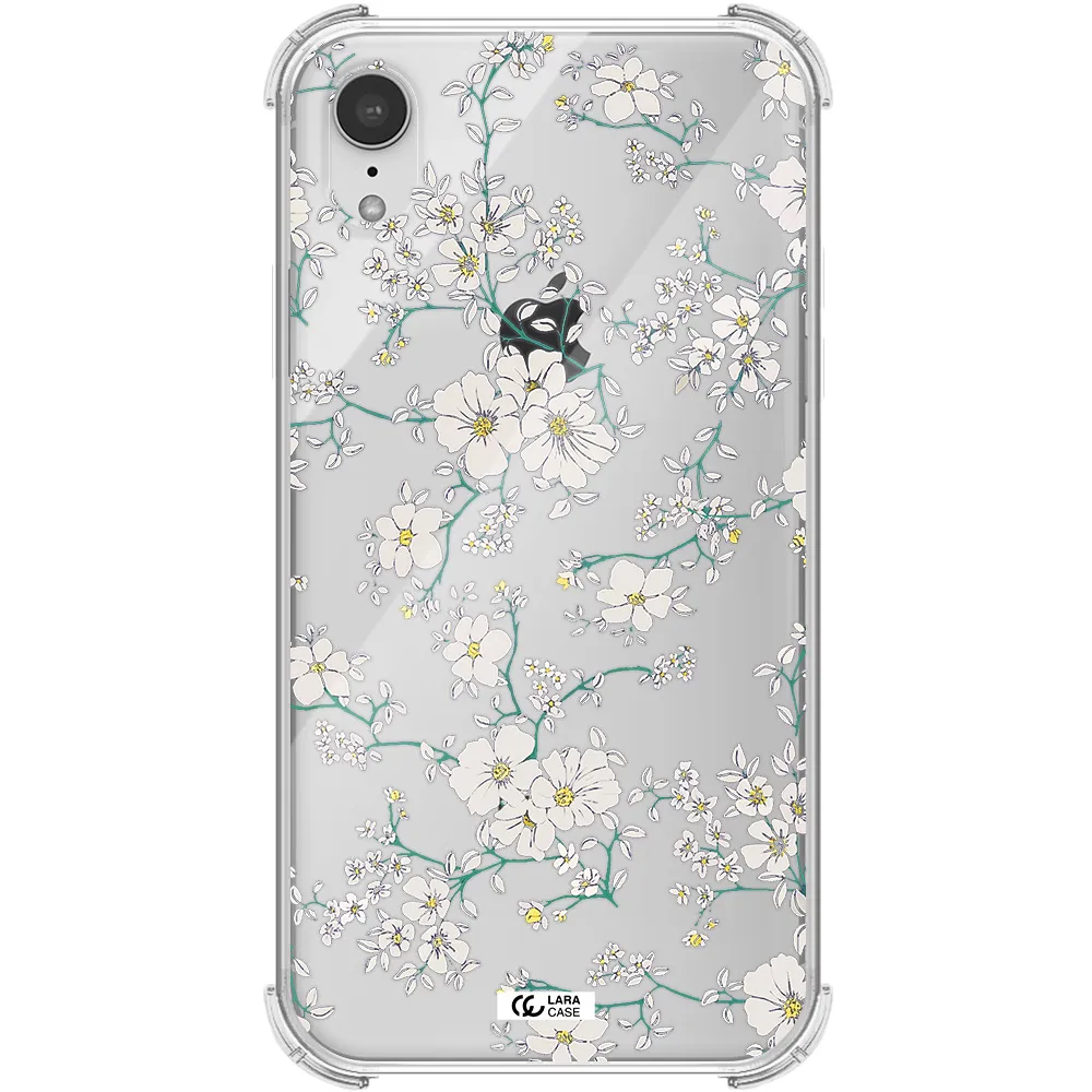 White Flower Apple iPhone XR Clear PC Case