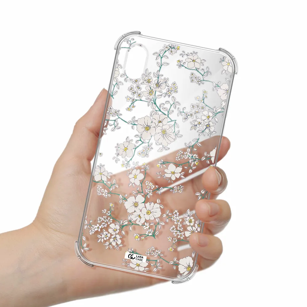White Flower Apple iPhone XR Clear PC Case