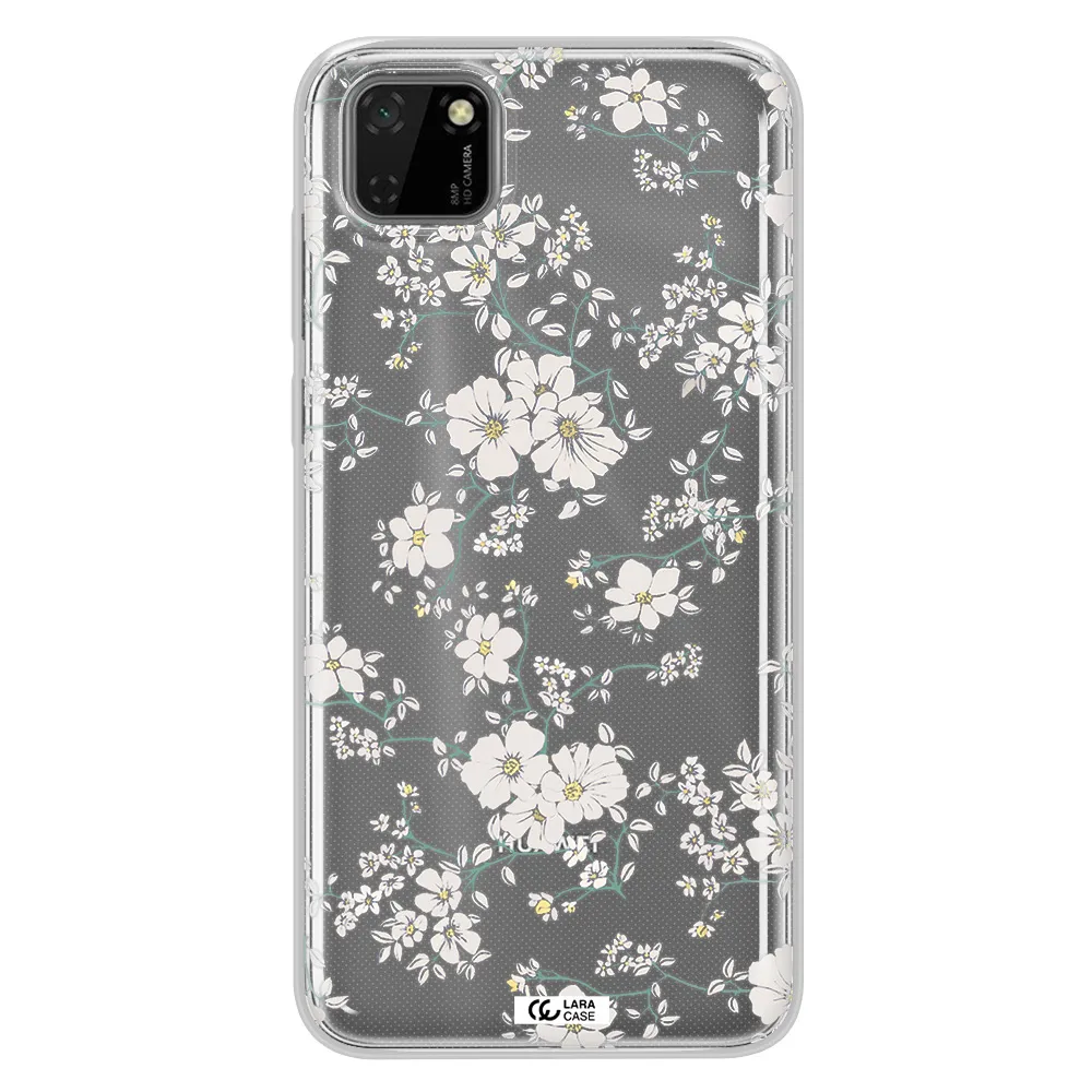 White Flower Huawei Honor 9S Clear TPU Case
