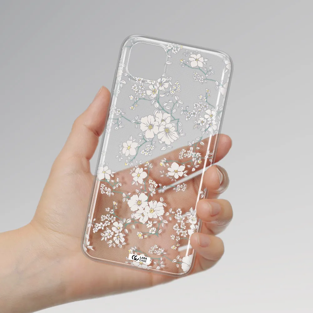 White Flower Huawei Honor 9S Clear TPU Case