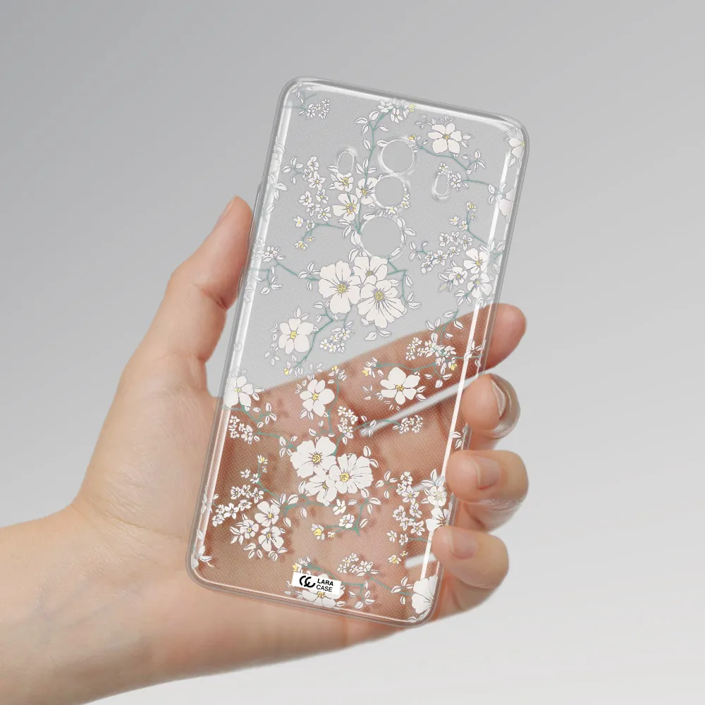 White Flower Huawei Mate 10 Clear TPU Case