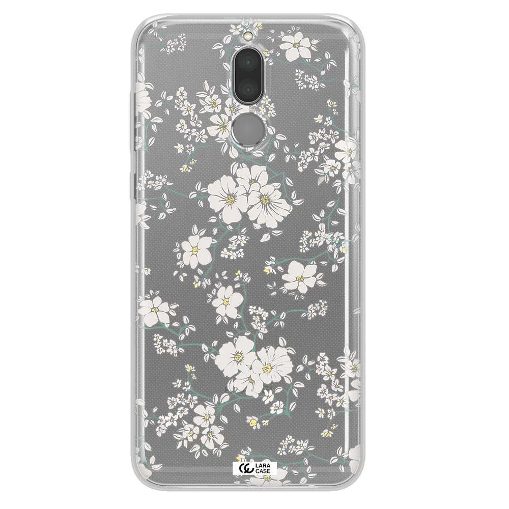 White Flower Huawei Mate 10 Lite Clear TPU Case