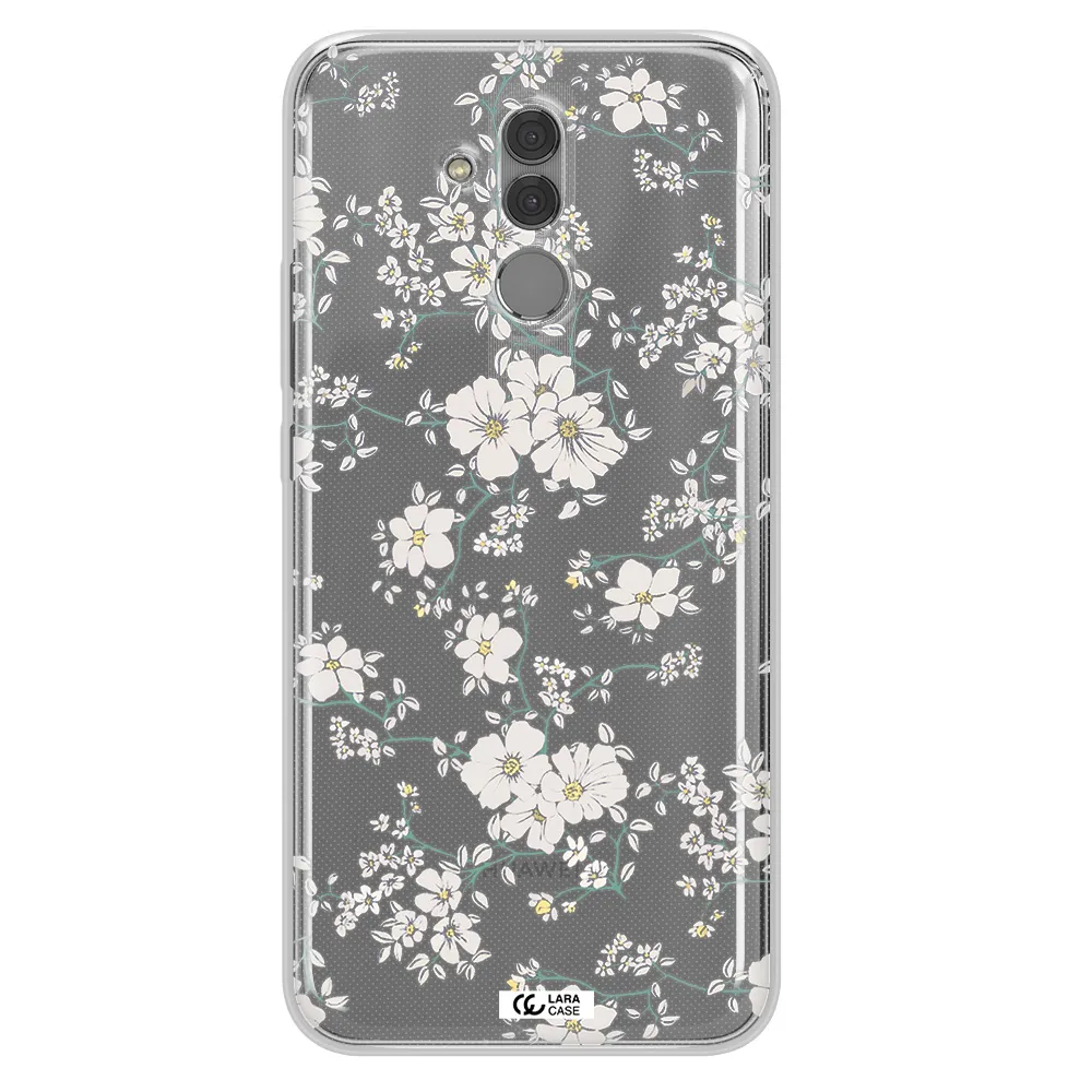 White Flower Huawei Mate 20 Lite Clear TPU Case