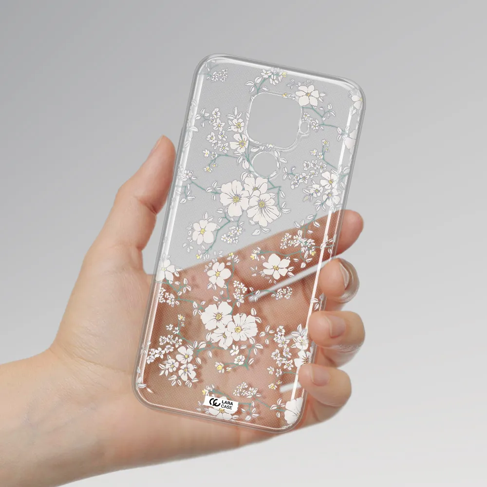 White Flower Huawei Mate 30 Lite Clear TPU Case
