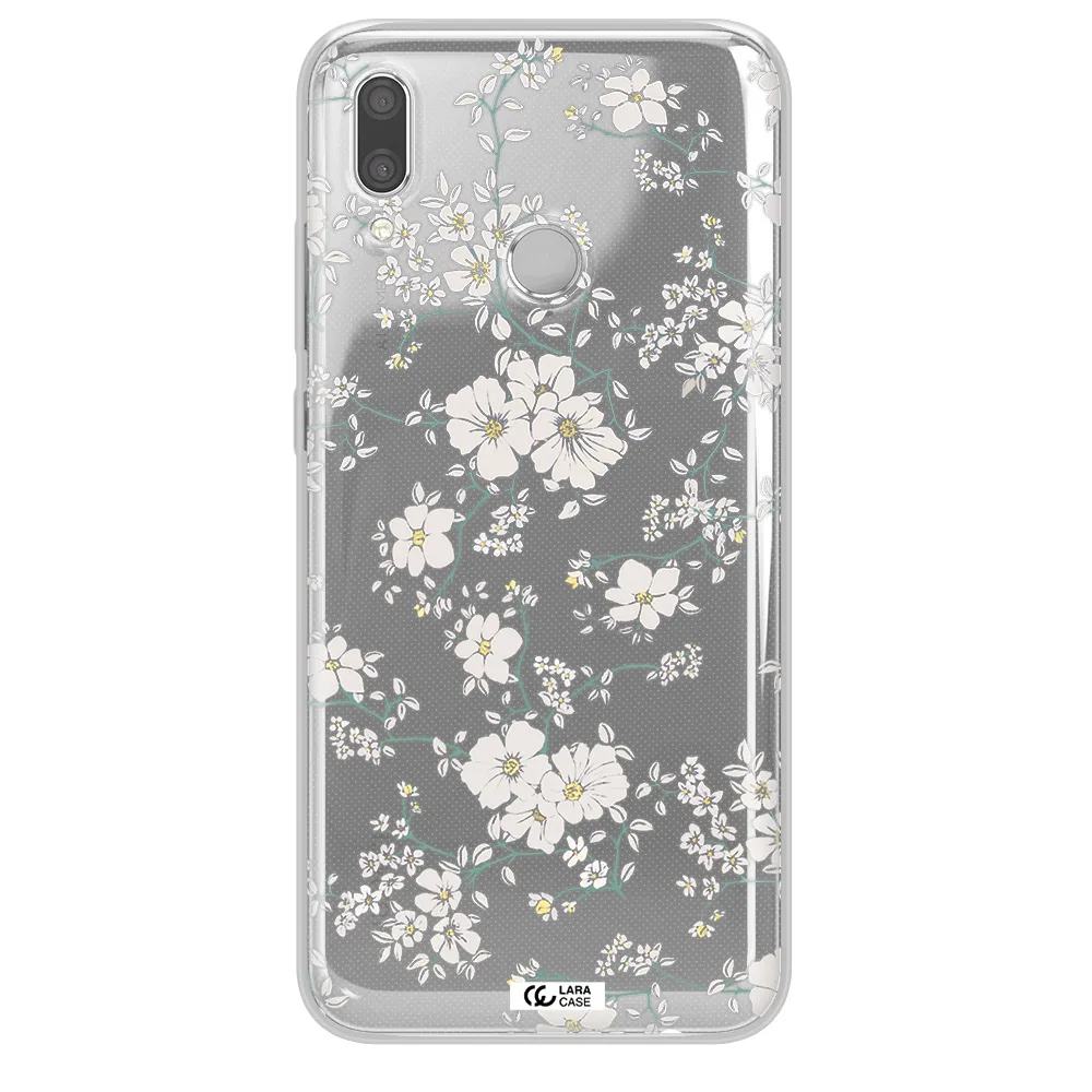 White Flower Huawei P Smart 2019 Clear TPU Case