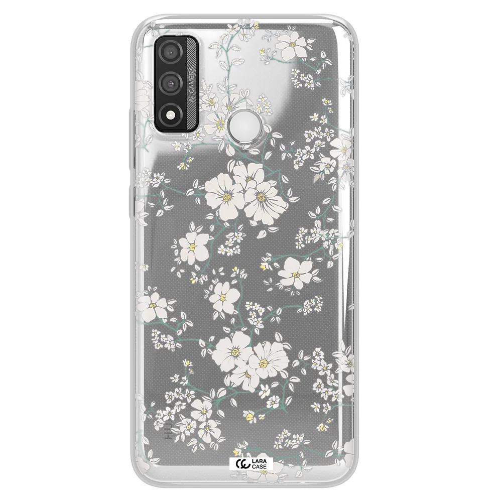 White Flower Huawei P Smart 2020 Clear TPU Case