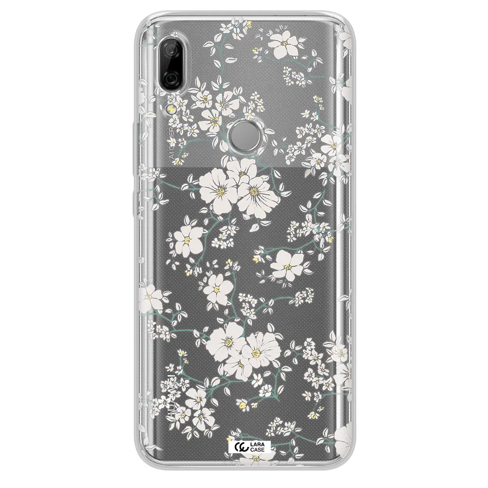White Flower Huawei P Smart Z Clear TPU Case