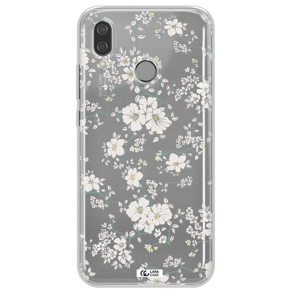 White Flower Huawei P20 Lite Clear TPU Case