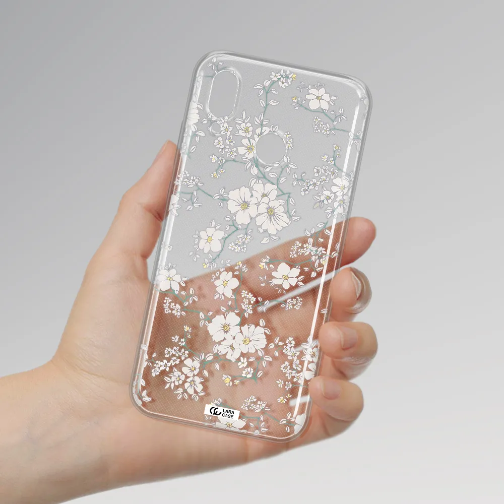 White Flower Huawei P20 Lite Clear TPU Case