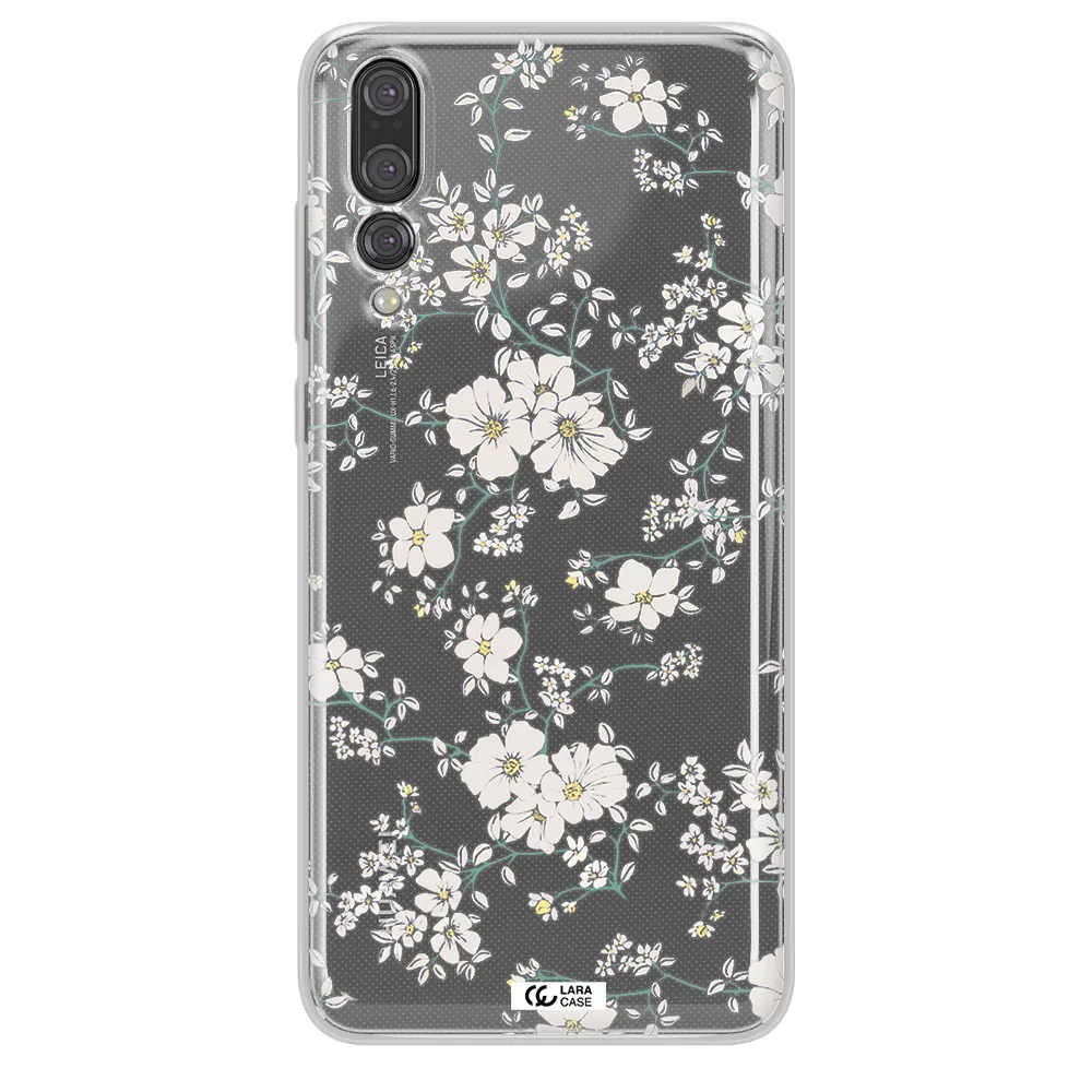 White Flower Huawei P20 Pro Clear TPU Case