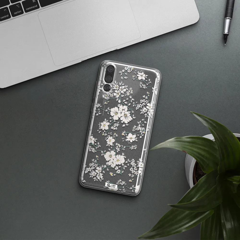 White Flower Huawei P20 Pro Clear TPU Case