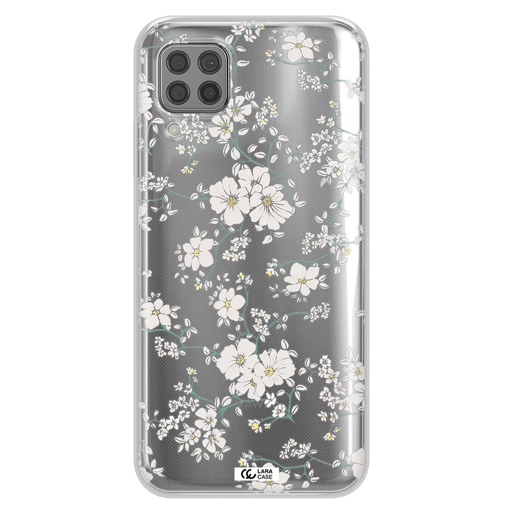White Flower Huawei P40 Lite Clear TPU Case