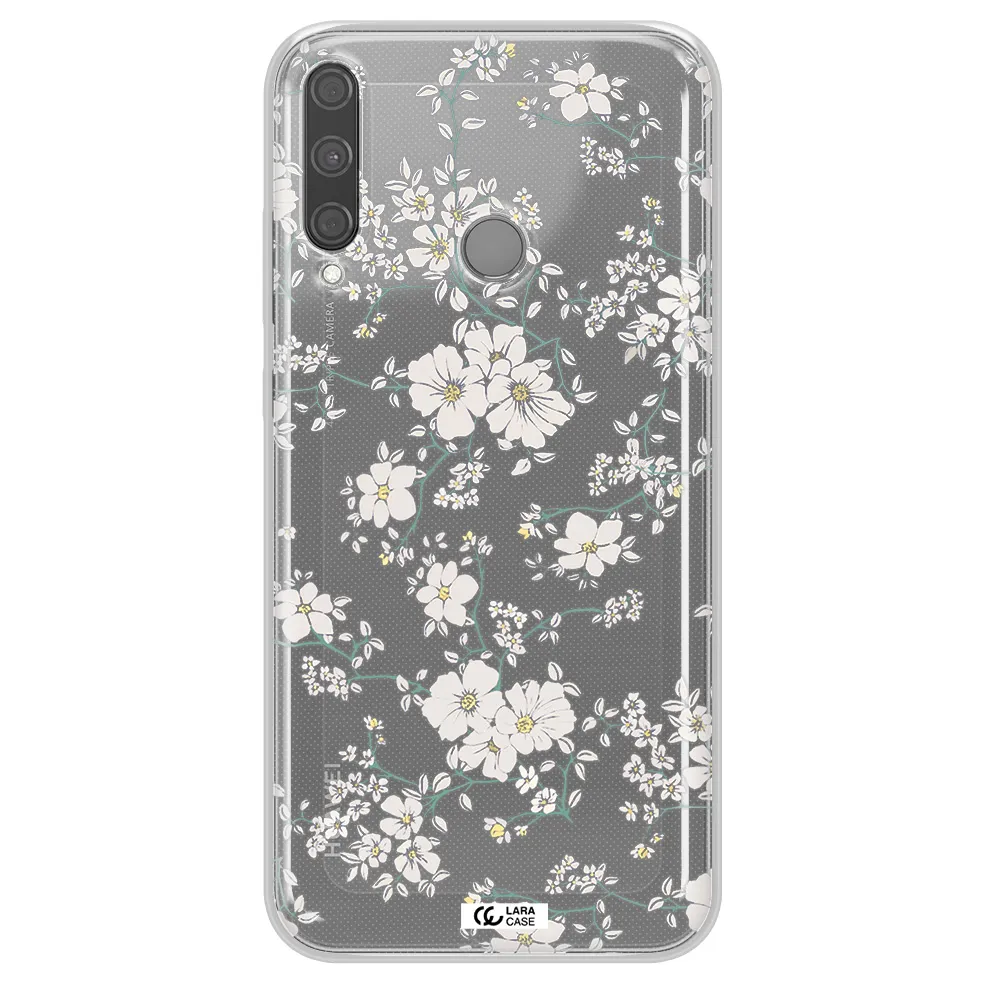 White Flower Huawei P40 Lite E Clear TPU Case