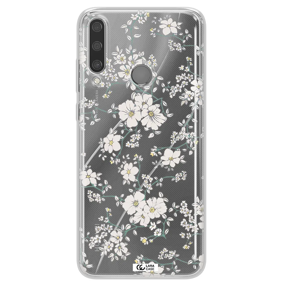 White Flower Huawei Y6P Clear TPU Case