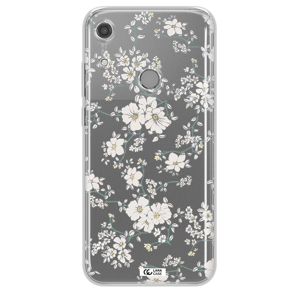 White Flower Huawei Y6S Clear TPU Case