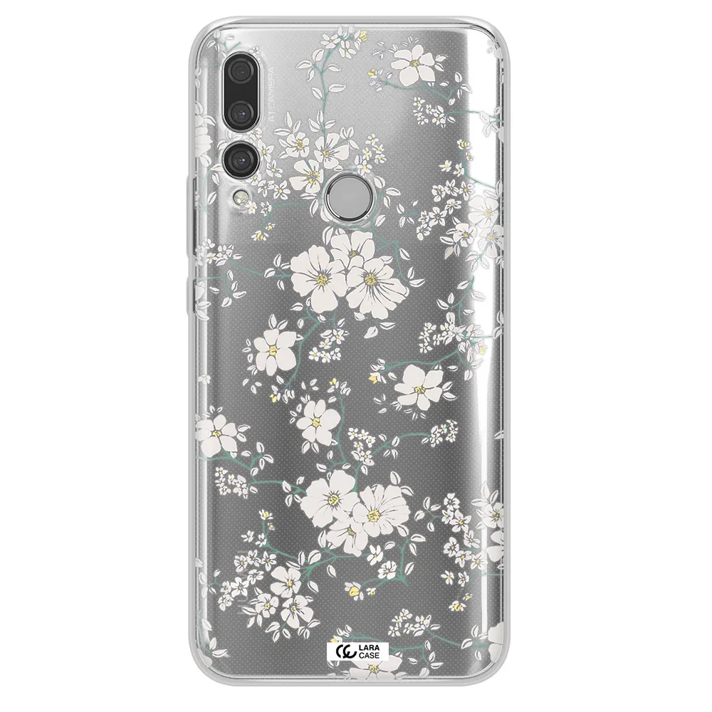 White Flower Huawei Y9 Prime 2019 Clear TPU Case